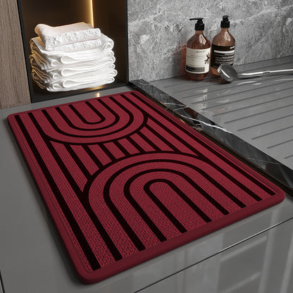 Alfombra de baño con textura de lino 